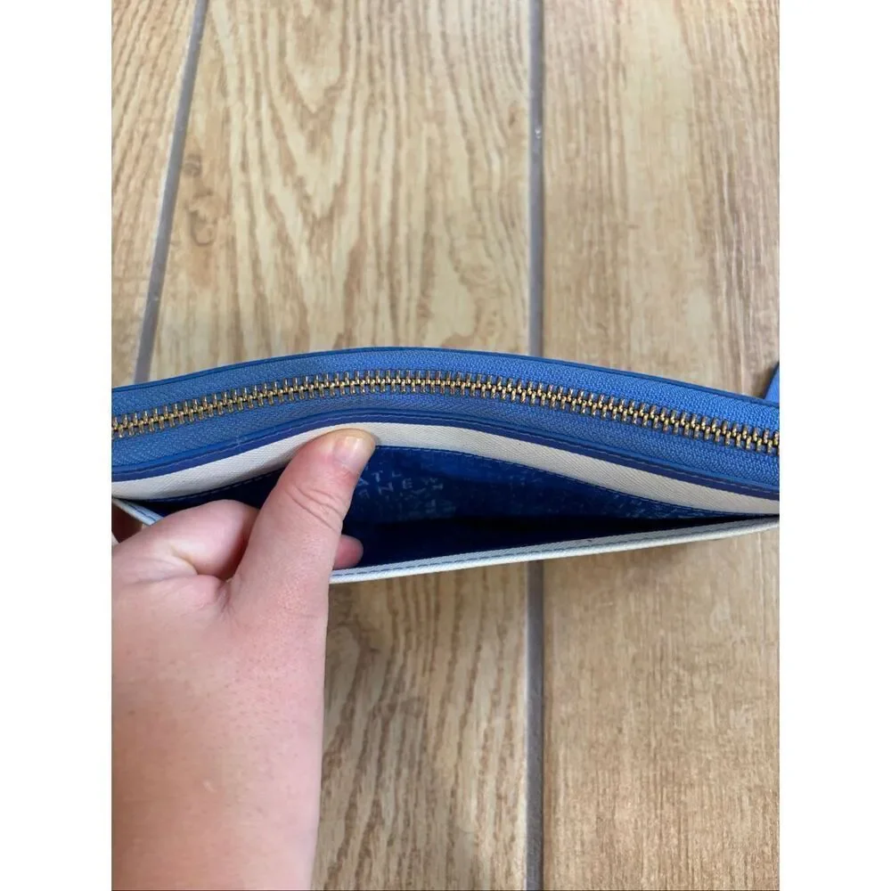 Kate Spade Make a Splash Neda Wallet Blue Stripe Sunglasses Zip Around Clutch